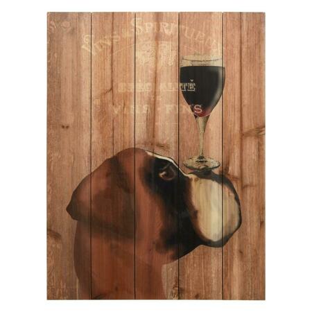 EMPIRE ART DIRECT Fine Art Giclee Printed on Solid Fir Wood Planks - Dog Au Vin Boxer ADL-149620-2418